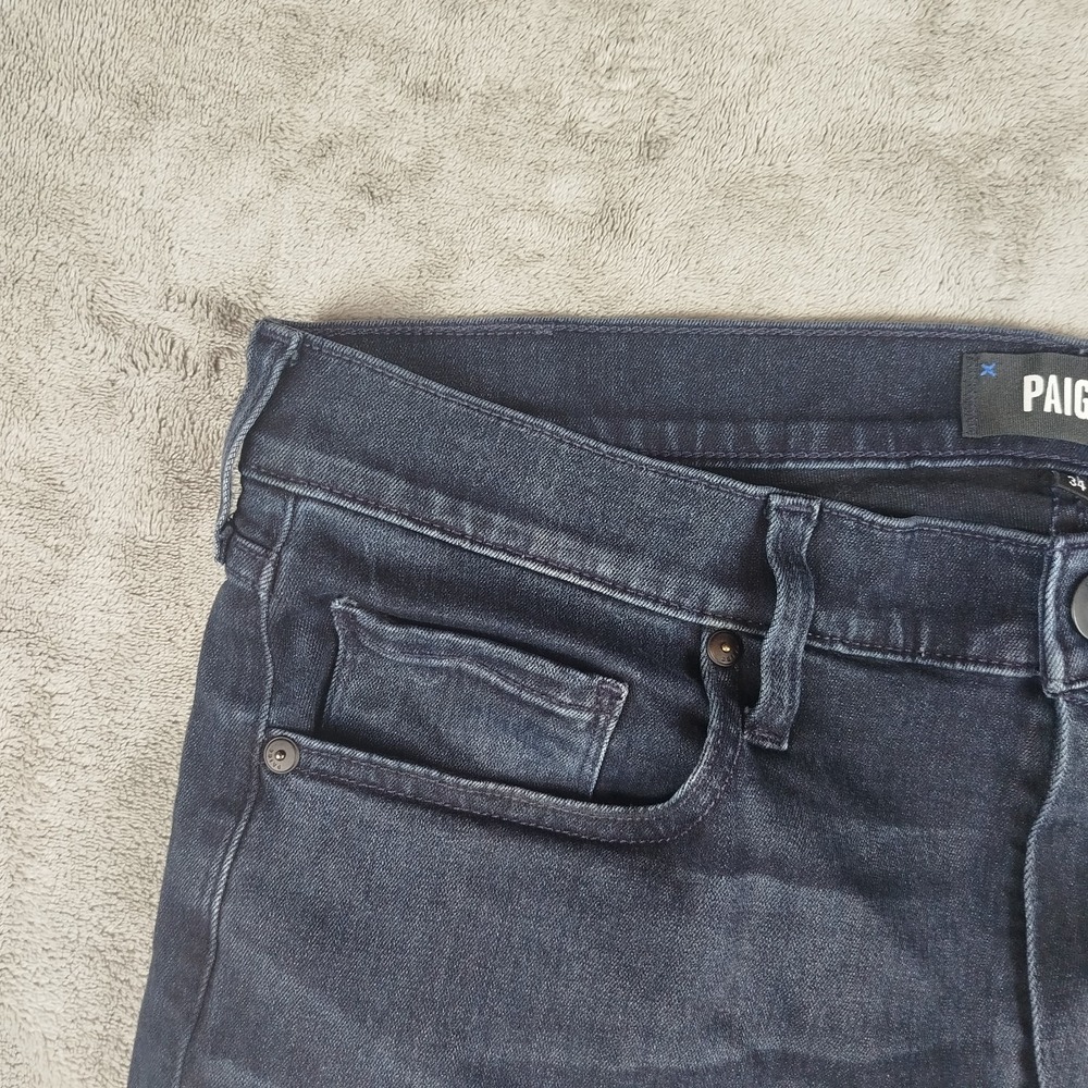 Paige Mens Lennox Jeans Stretch Dark Wash Denim‎ Mens 34x28 Slim Fit EUC - Picture 4 of 12